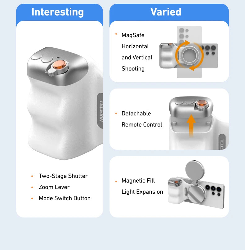 Cámara magnética + luz magnética para teléfono