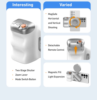 Cámara magnética + luz magnética para teléfono