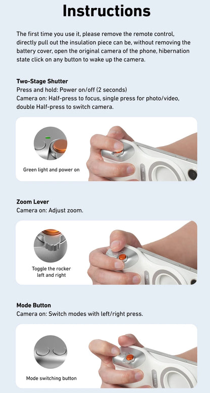 Cámara magnética + luz magnética para teléfono